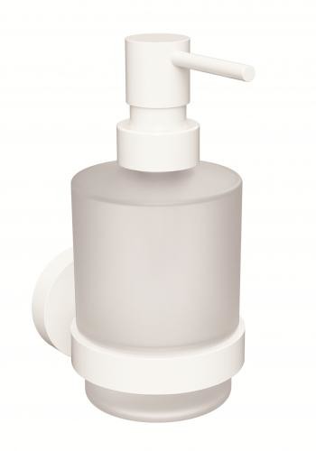 Bemeta WHITE dozownik do mydła szklany z białym uchwytem MINI 200 ml 104109104 104109104