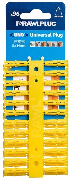 RawlPlug Kołki rozporowe Uno fi 5 x 24 mm 96 szt. R-UNO-YEL-96-C