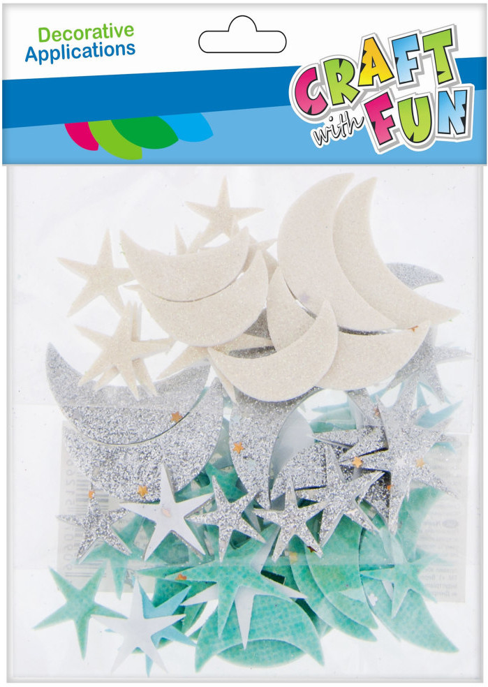Craft with Fun Ozdoba dekoracyjna Eva Gwiazdy samoprzylepna 60st 3w1 12/288