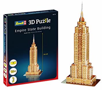 Znak Revell 3D Puzzle Revell 3D Puzzle 00119 Empire State Building, skrobaczka do chmur, Nowego Jorku, odkryj świat w 3D, zabawa dla młodych i starszych, kolorowa 00119