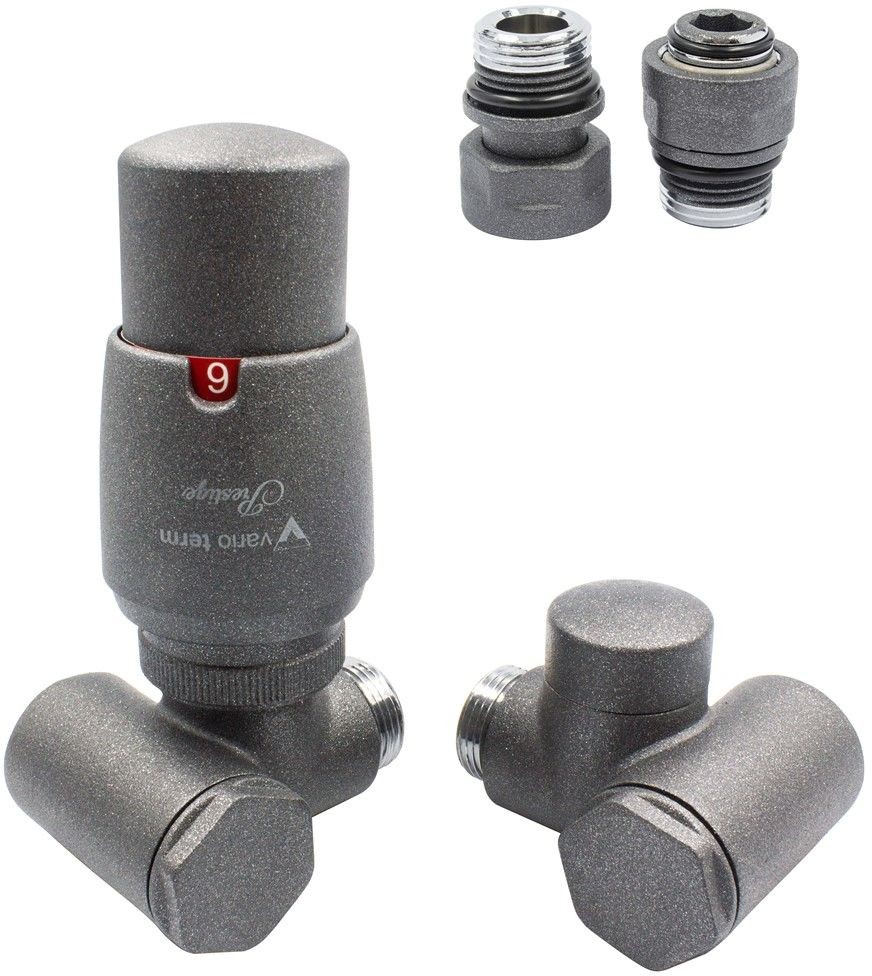 Varioterm Zawór termostatyczny INTEGRA ze złączką Pex/Cu /GZ1/2 /GW1/2 - grafit str instalacja 1/2 - złączka GZ1/2 lewy IGS0205CFK/L(GZ1/2)