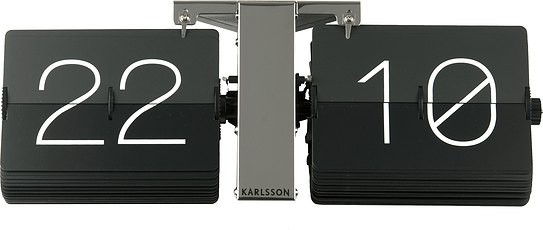 Karlsson Zegar klapkowy No Case chrom KA5601BK