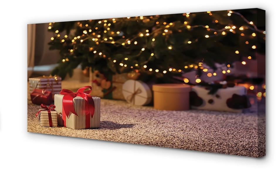 PL Tulup Obrazy na płótnie Prezenty choinka 120x60cm