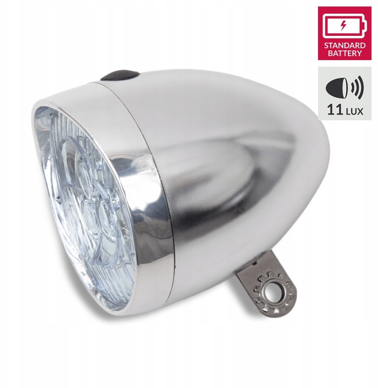 Przednia Lampa 11 Lux Retro Lynx 3 x Aaa Srebrna