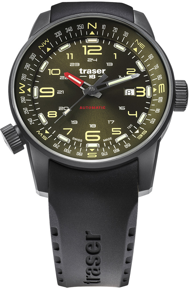 Traser Zegarek TS-110457 P68 Pathfinder Automatic Green Rubber Strap -