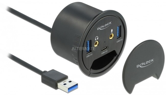 Delock 62794 huby i koncentratory USB 3.2 Gen 1 (3.1 Gen 1) Type-A 5000 Mbit/s Czarny, Hub USB