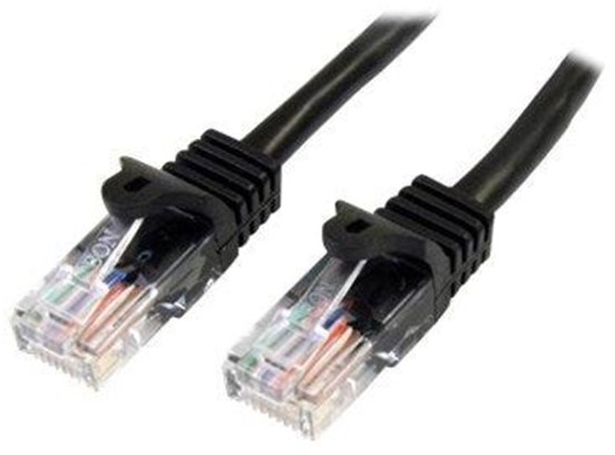 StarTech com 0.5m Black Cat5e / Cat 5 Snagless Ethernet Patch Cable 0.5 m - patch cable - 50 cm - black 45PAT50CMBK