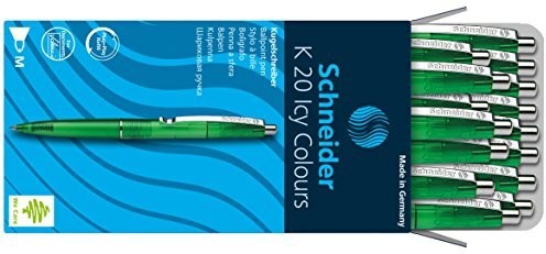 Schneider K20 ICY Colours ball point Pen (M) 20er opakowanie Zielony przezroczysty K20 ICY COLOURS