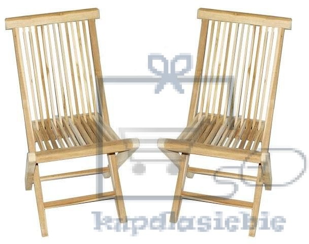 Divero Garthen Składane krzesła z drewna tekowego 2 szt.