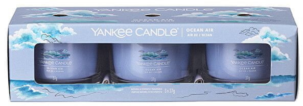 Yankee Candle Komplet świec wotywnych w szkle Ocean Air 3 x 37 g