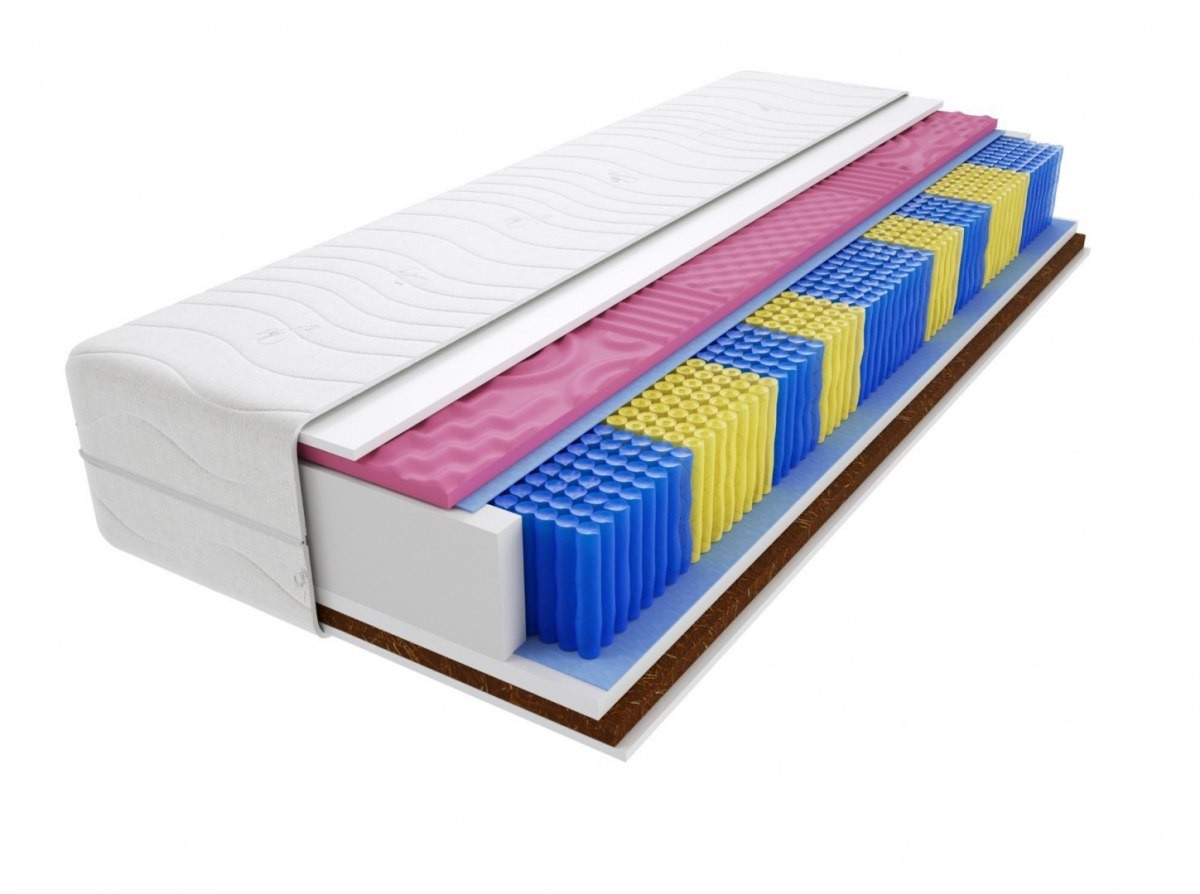 Godre.pl Materac kieszeniowy Praga Molet Multipocket 120x195 cm Średnio / twardy Kokos dwustronny
