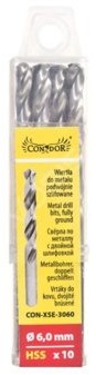 CONDOR Zestaw wierteł podwójnie szlifowane do metalu 6mm 10szt