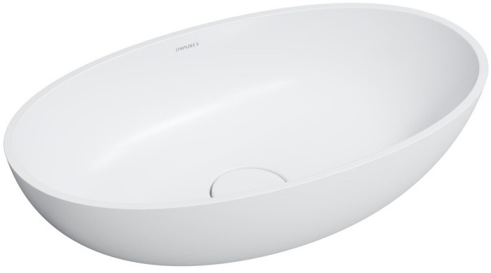 Omnires Shell M+ Umywalka nablatowa 60x35 cm biały mat SHELLUNBM