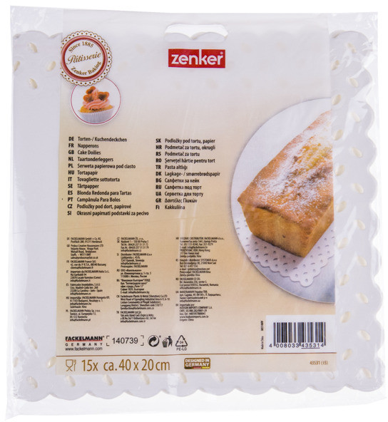 Zenker Serwety papierowe pod ciasto 40 cm 43531 s-965-uniw