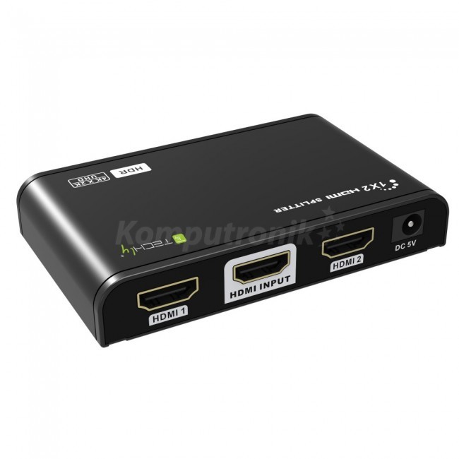 Techly 104837 Rozdzielacz Splitter HDMI 2.0 1x2 4K 60Hz HDR EDID | 104837