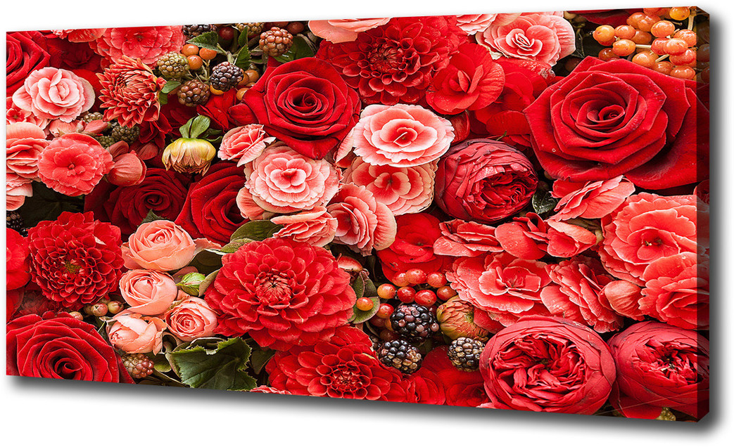 Foto obraz na płótnie Czerwone kwiaty