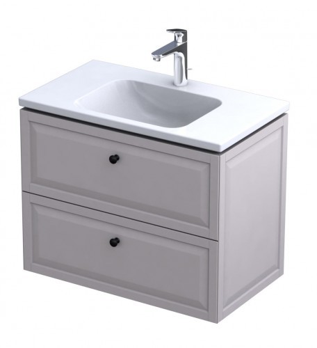 Oristo Szafka wisząca MONTEBIANCO 80 cm z umywalką CERA PIASKOWY MAT OR47-SD2S-80-10 + UME-CE-80-91