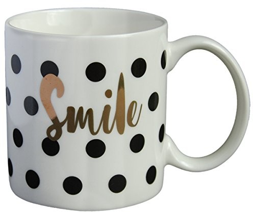 LA CARTERIE Die carterie 76000581 Smile kubek porcelanowy czarny/złoty 11,6 x 9,5 x 8,2 cm 76000581
