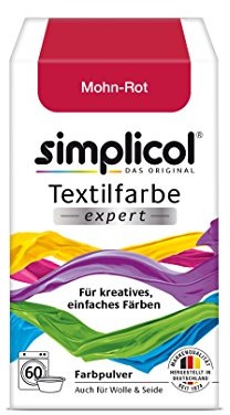 Simplicol simplicol farby do tekstyliów, ekspert od barwienia tekstyliów do kreatywnego, łatwego farbowania, 18 kolorów, farba do pralki lub ręcznego barwienia 1703