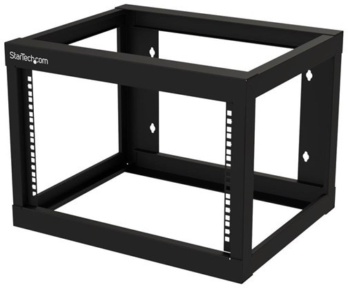 StarTech.com StarTech.com 6U Wall-mount Rack - Open Frame - 2 Post - 18 in. Deep - Steel - Black - EIA 310 Compliant - 175 lb. (80 kg) Weight Capacity rack - 6U RK619WALLO