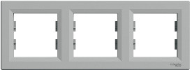 Schneider Ramka 3-krotna Asfora pozioma aluminium EPH5800361