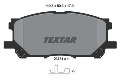 TEXTAR Zestaw klocków hamulcowych, hamulce tarczowe 2373401