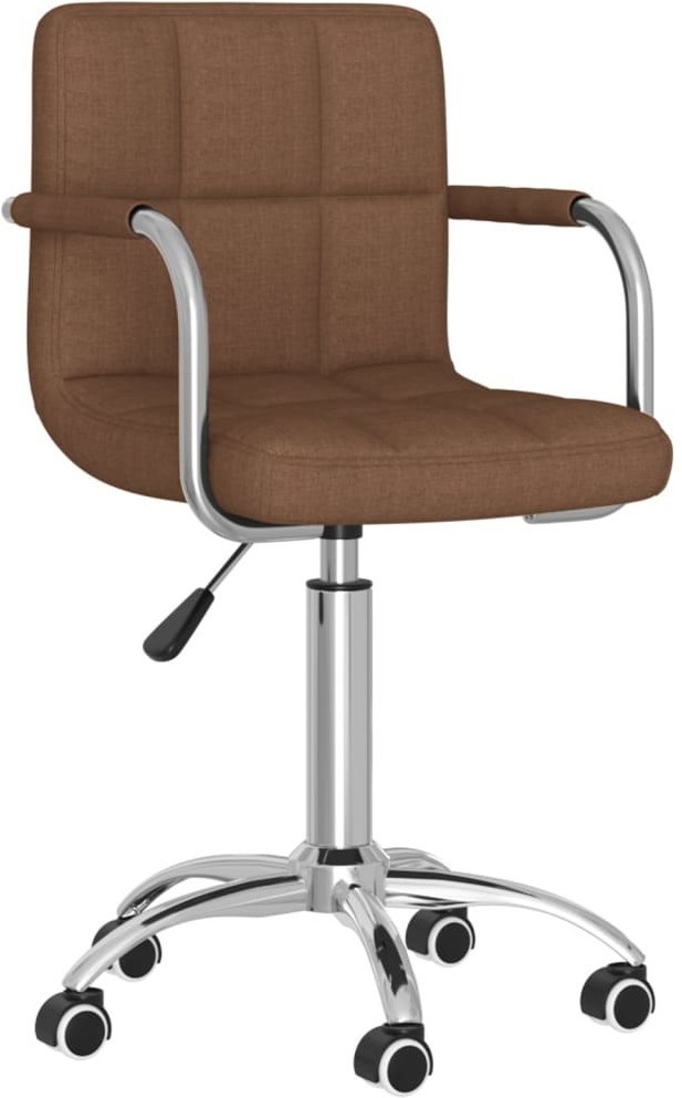 vidaXL Lumarko Obrotowe krzesło stołowe, brązowe, tapicerowane tkaniną 3087972