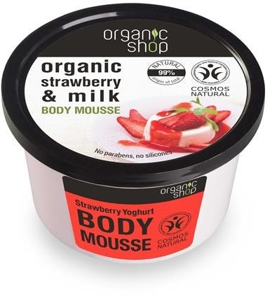 Organic Shop Organic Strawberry & Milk Body Mousse mus do ciała o zapachu truskawkowego jogurtu 250ml 40591-uniw