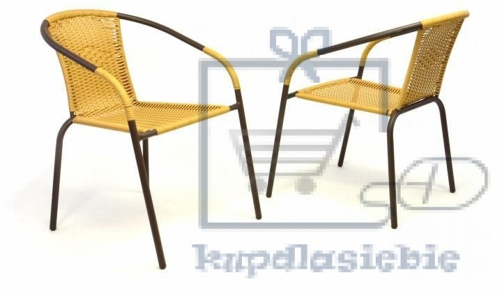 Garthen Zestaw 2 krzeseł ogrodowych bistro - na stos, beżowy