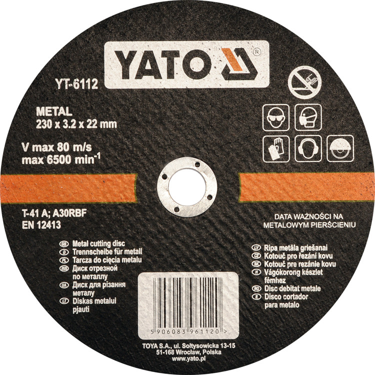 Yato tarcza tnąca metalu 230x3,2x22 YT-6112