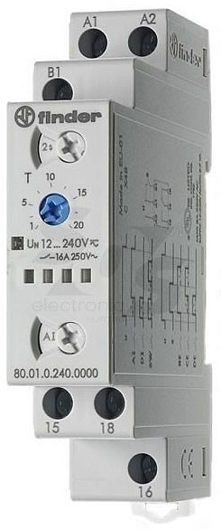 Przekaźnik czasowy 1CO 16A 12-240V AC/DC, Wielofunkcyjny AI, DI, SW, BE, CE, DE 80.01.0.240.0000 800102400000