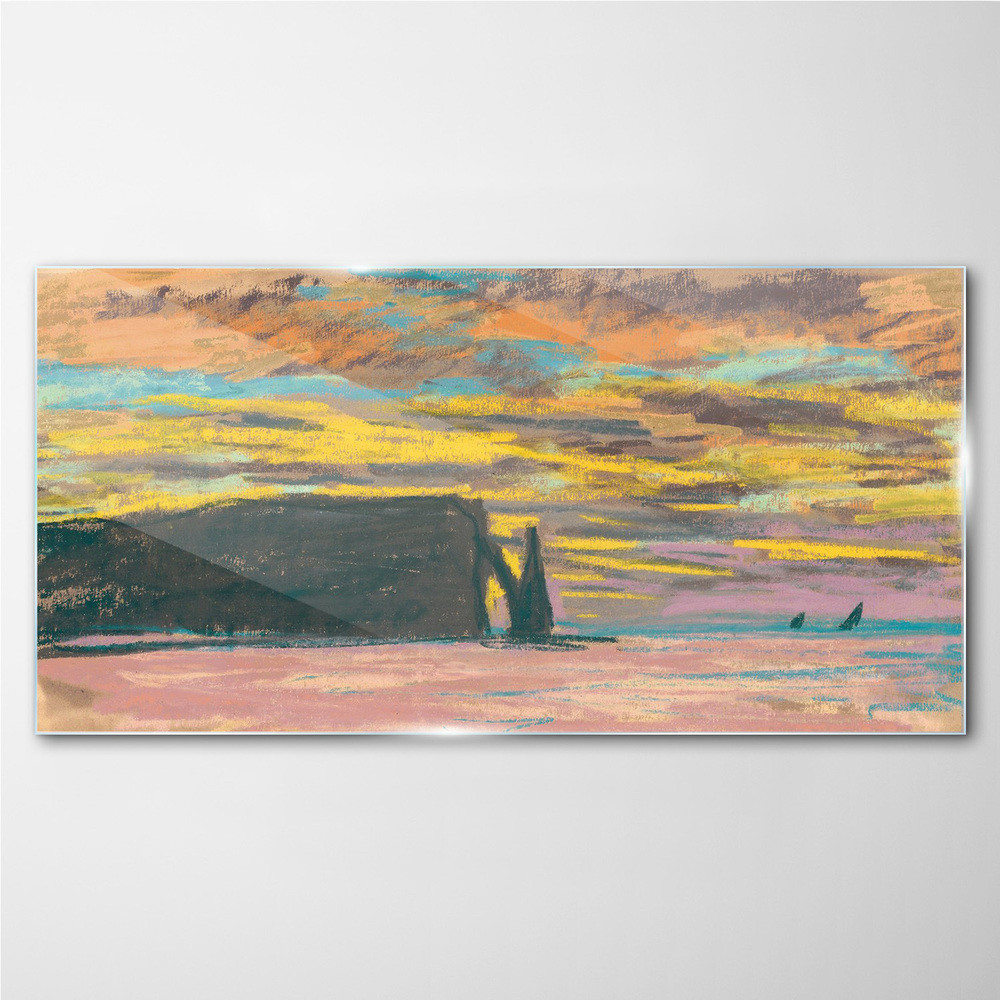 PL Coloray Obraz na Szkle Zachód Słońca Claude Monet 140x70cm