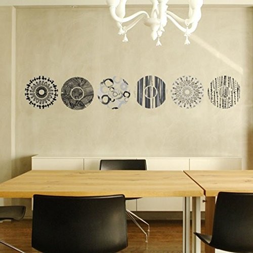 Ambiance-Live tatuaż na ścianę naklejka Grey and Black Designs Circles Wall Decal AMB-58165_Multicolor