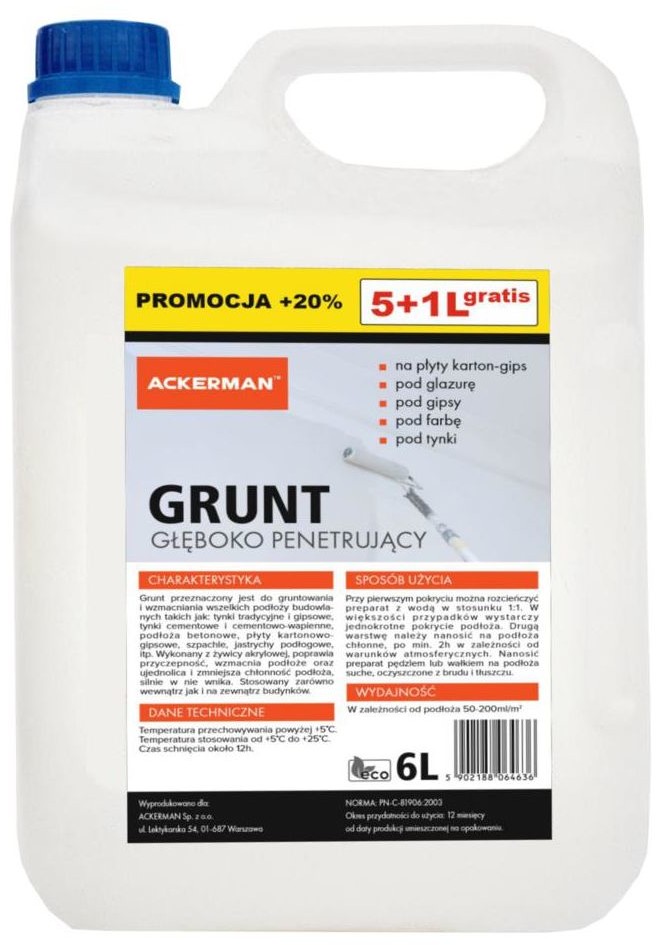 ACKERMAN Grunt głęboko penetrujący 6 litrów Ackerman