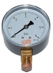 Manometr 6 bar gwint 1/4 Goshe ciśnieniomierz dół