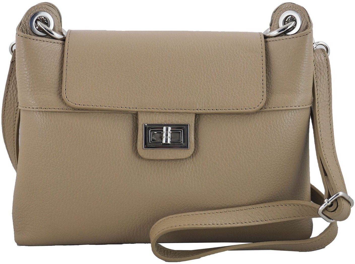 Barberini's Torebka damska skórzana crossbody - Beżowa 834-2