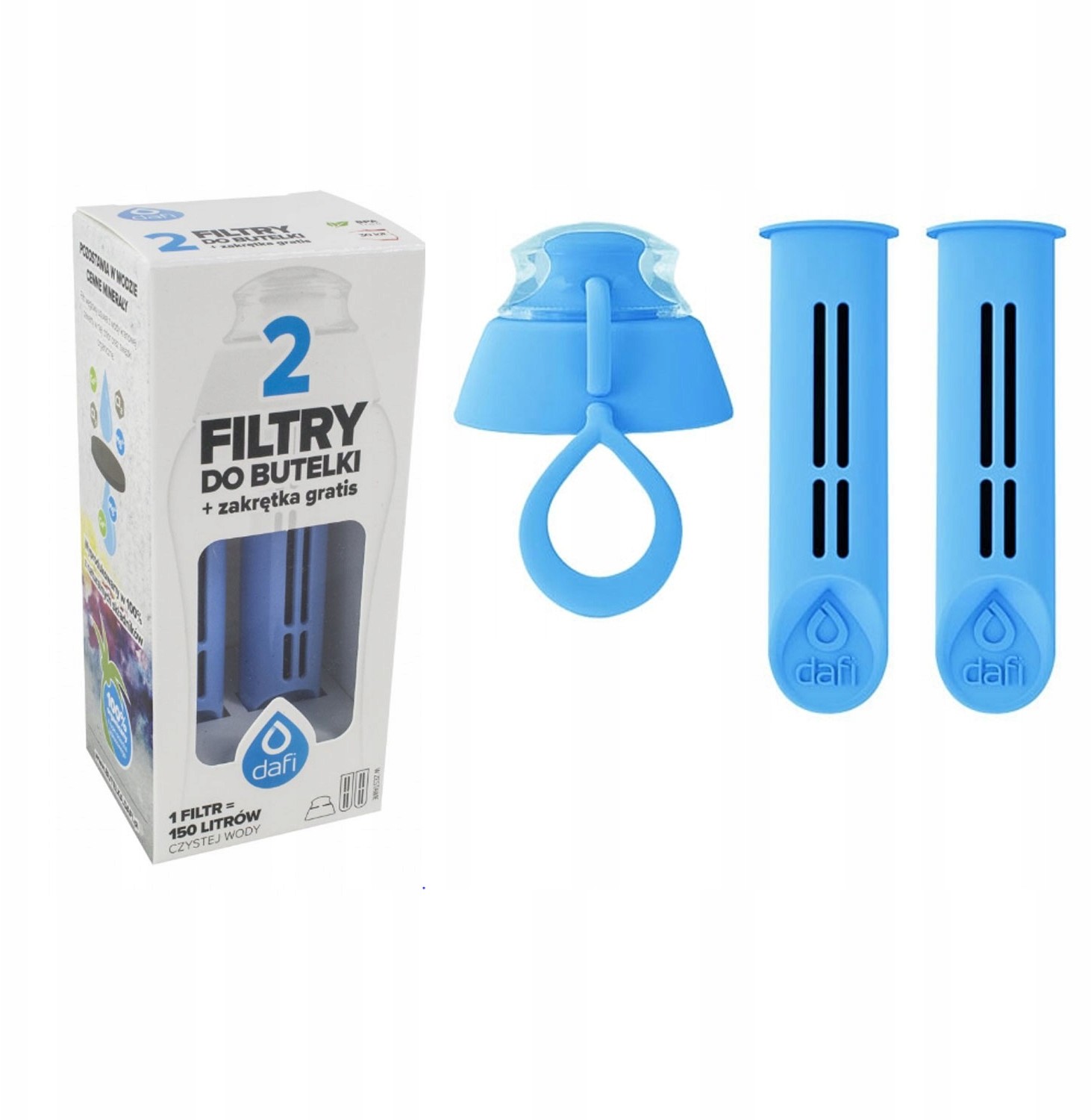 DAFI Filtry + Zakrętka Do Butelki Filtrującej 2SZT