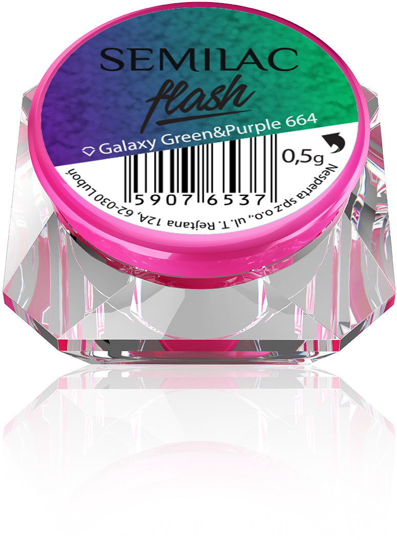 Semilac efekt Flash Galaxy Green&Purple 664