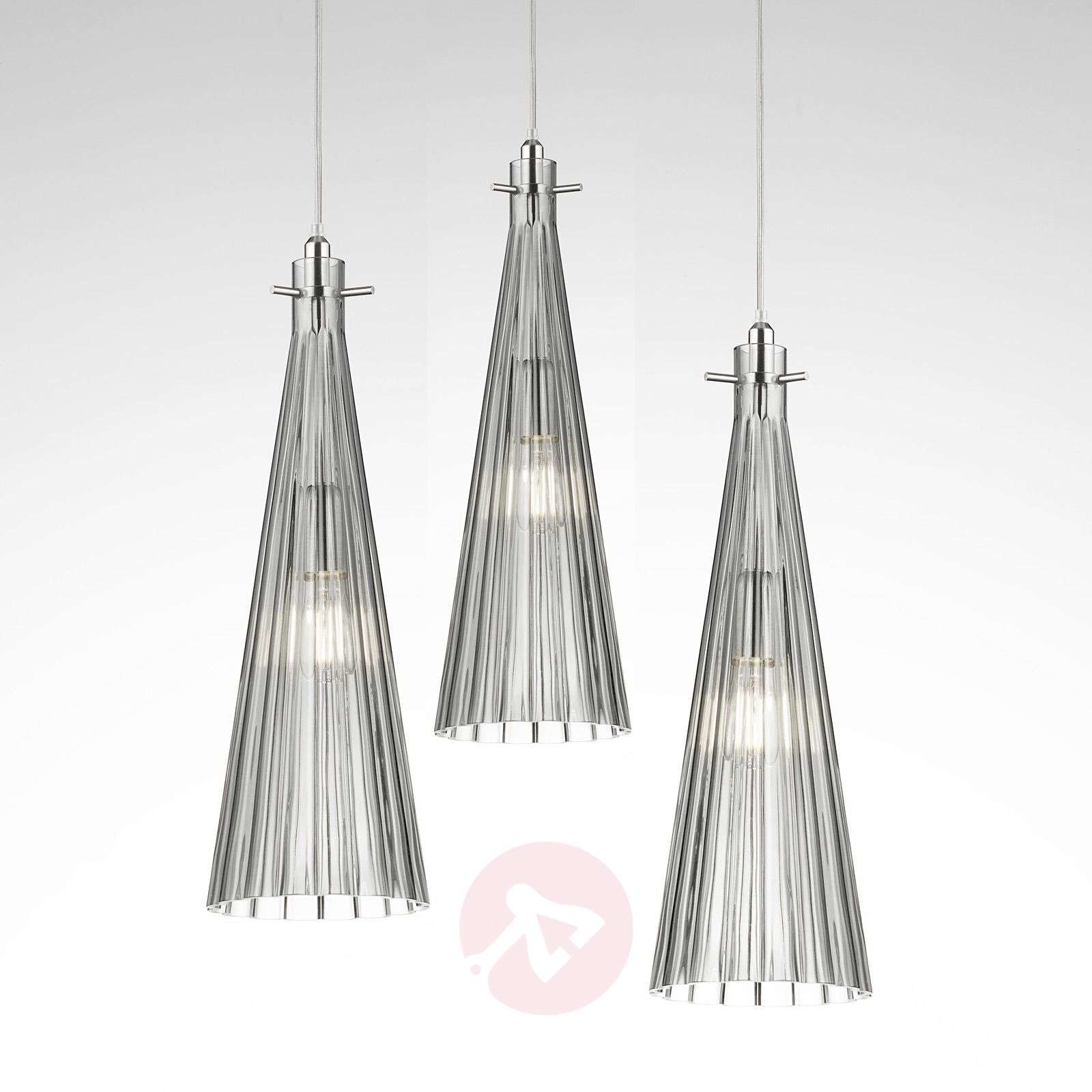 Selene Lampa wisząca Costa Rica, 3-punktowa przezroczysta