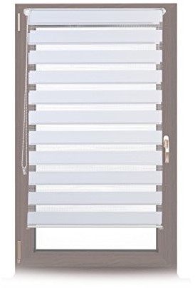 Relaxdays roleta podwójna Klemmfix, biały, 80x150 cm 10021306_726