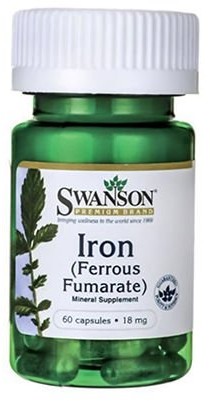 SWANSON IRON (Ferrous Fumarate) 18mg - 60caps.
