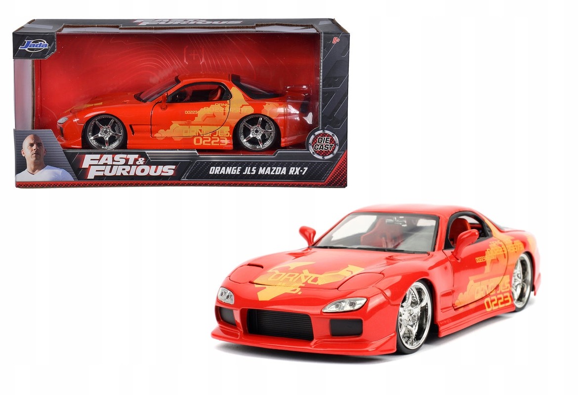 Jada Szybcy i wściekli Orange Jls Mazda RX-7 1:24