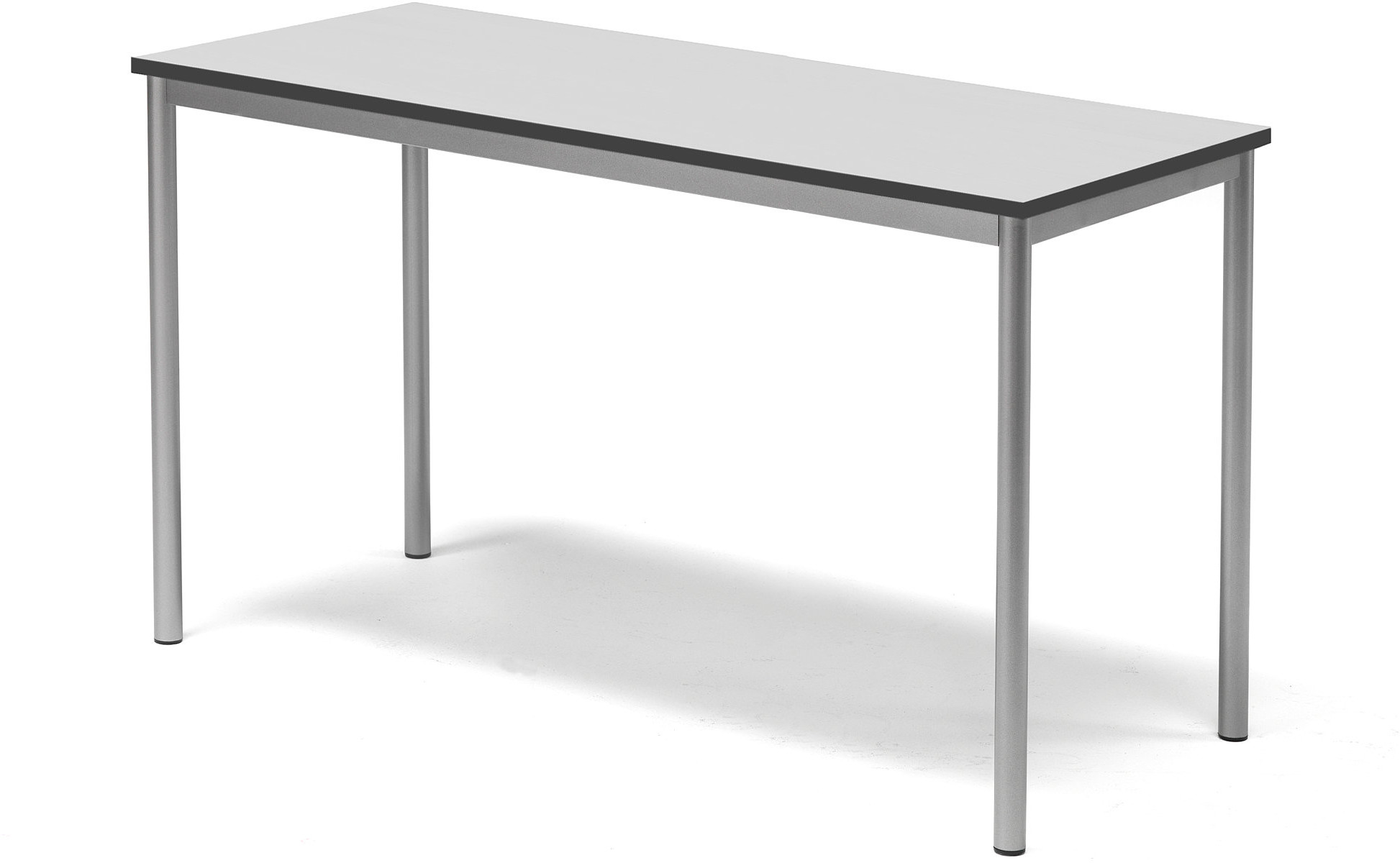 AJ Produkty Biurko BORS, 1400x600x760 mm, szary laminat, szary aluminium