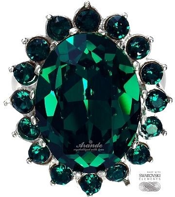 Swarovski Arande piękny pierścionek ROYAL EMERALD SREBRO 4238967135