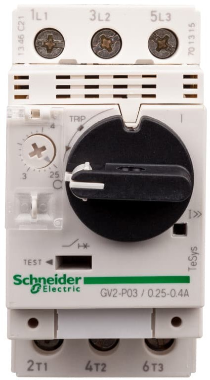 Schneider Electric Wyłącznik silnikowy 3P 0,09kW 0,25-0,4A GV2P03 GV2P03