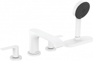 Hansgrohe 75444700 Vivenis 4-otworowa bateria do montażu na brzegu wanny z sBox biały matowy