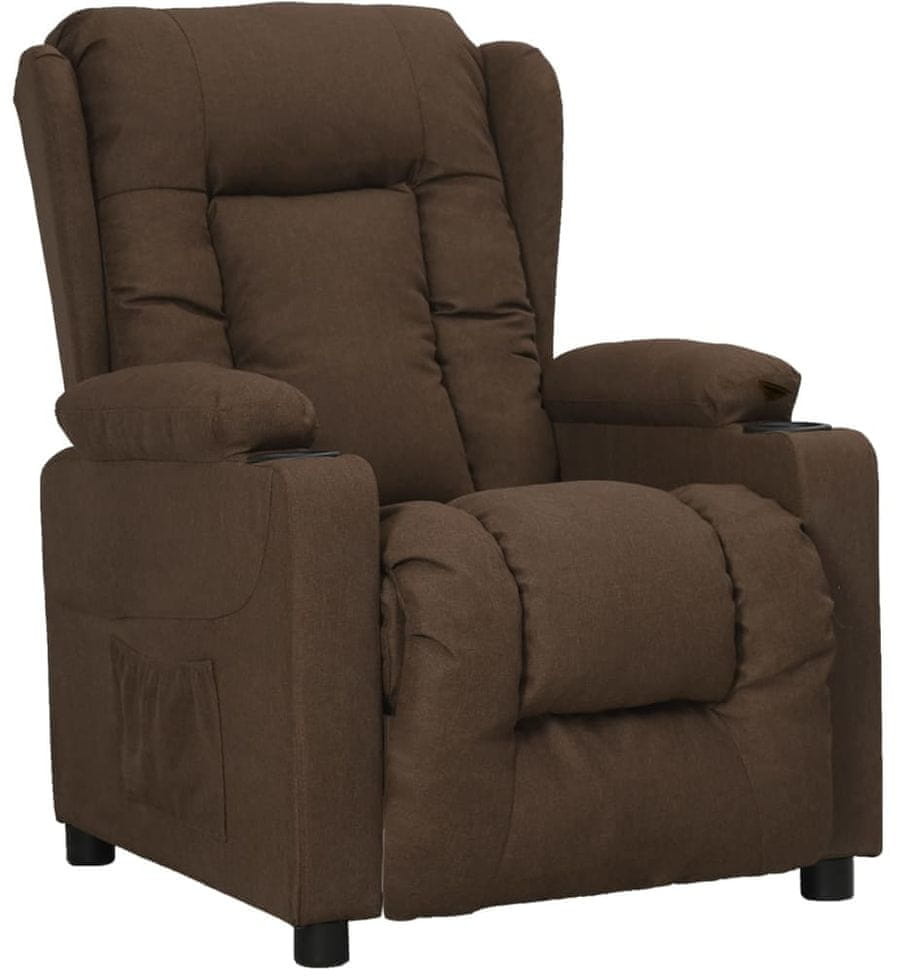 shumee Fotel rozkładany brązowy obity tkaniną