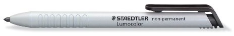 Staedtler 768N Lumocolor zmywalny suchy marker omnichrom, rozpuszczany w wodzie, 3,0 mm, czarny 768N-9