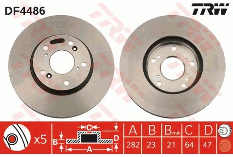 TRW Tarcza hamulcowa DF4486