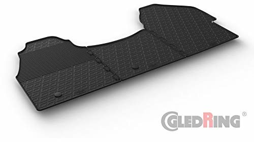GledRing 0892 zestaw gumowych mat Mercedes Sprinter Furgon 910 Cargo 5/2018-(profil G 3-częściowy + klipsy montażowe), czarny